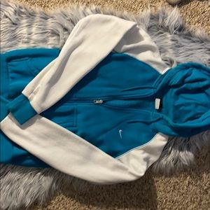 Nike zip up sweater sz S teal color